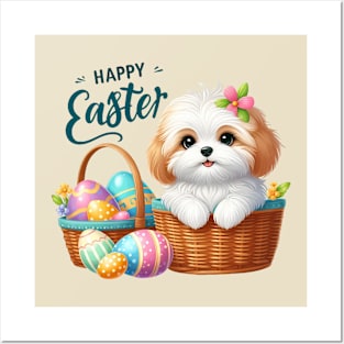 Maltipoo Easter Bunny Posters and Art